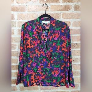 Multicolor Abstract Watercolor Blouse